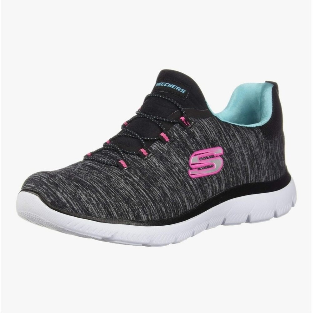 Skechers Summits Quick Getaway Slip On Sneakers Size 9 NIB Black Pink